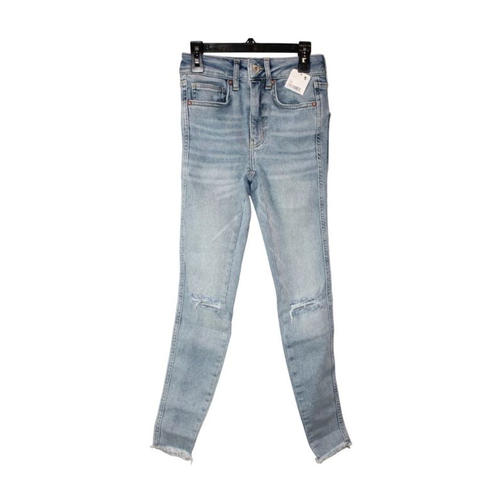 Free People Girls PN8W Skinny Zipper Jeans, Blue, Size XX-Large - Picture 4 of 5